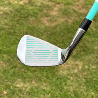 Fer 7 golf dos creux – face à rainures turquoise et manche, version femme