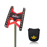 Putter maillet double face noir et rouge avec son couvre-putter
